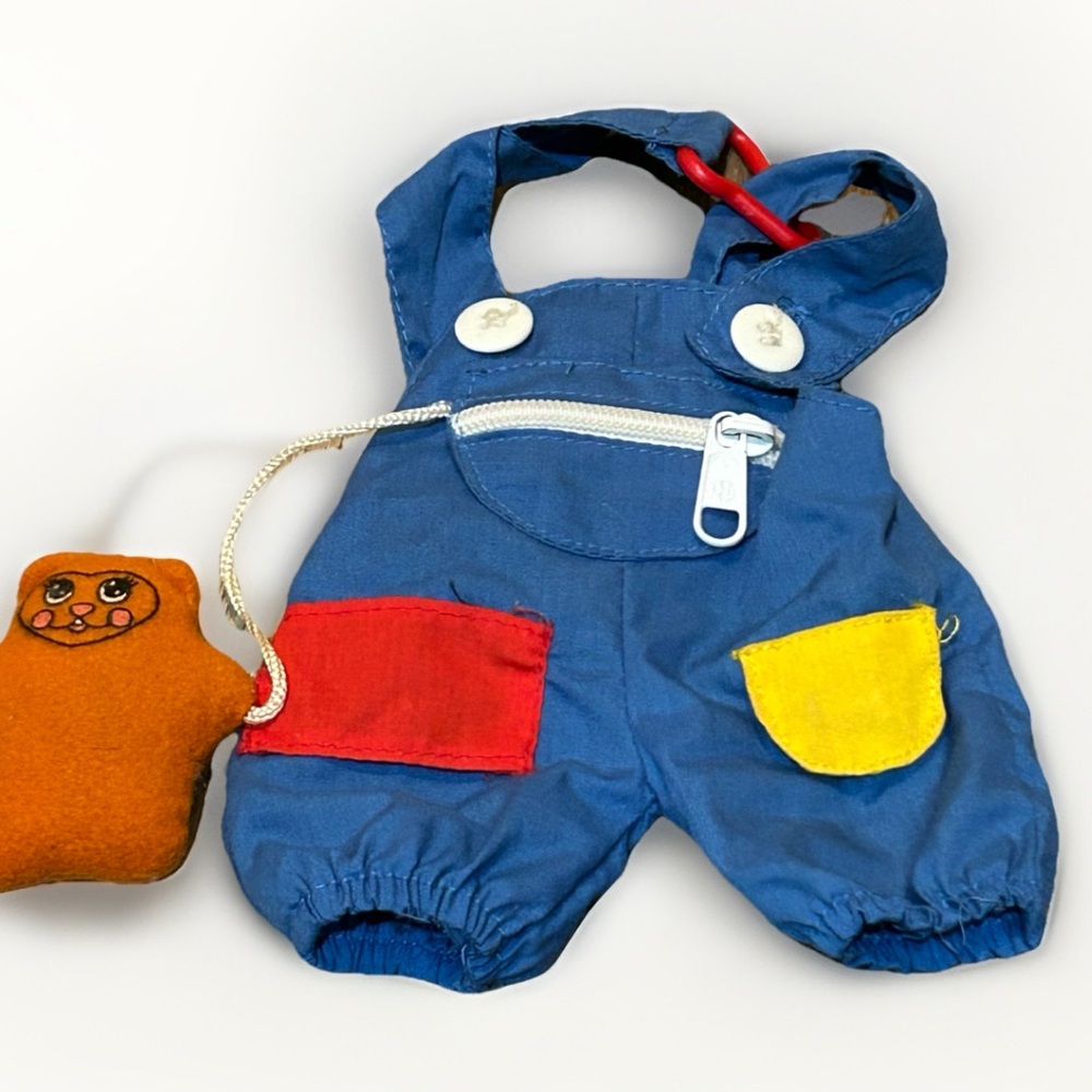 1980's LEARN TO DRESS ME MICKEY MOUSE REPLACEMENT OUTFIT BUTTON ZIPPER BEAR TOY